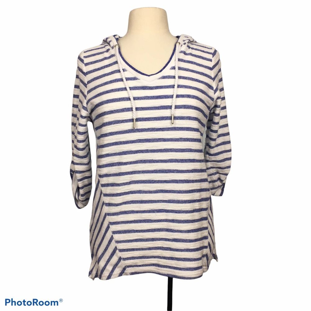 Calvin Klein Performance Blue White Hooded Top S